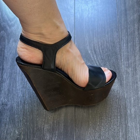 Vintage bamboo platform wedge heels 5.5 preowned - Picture 11 of 12